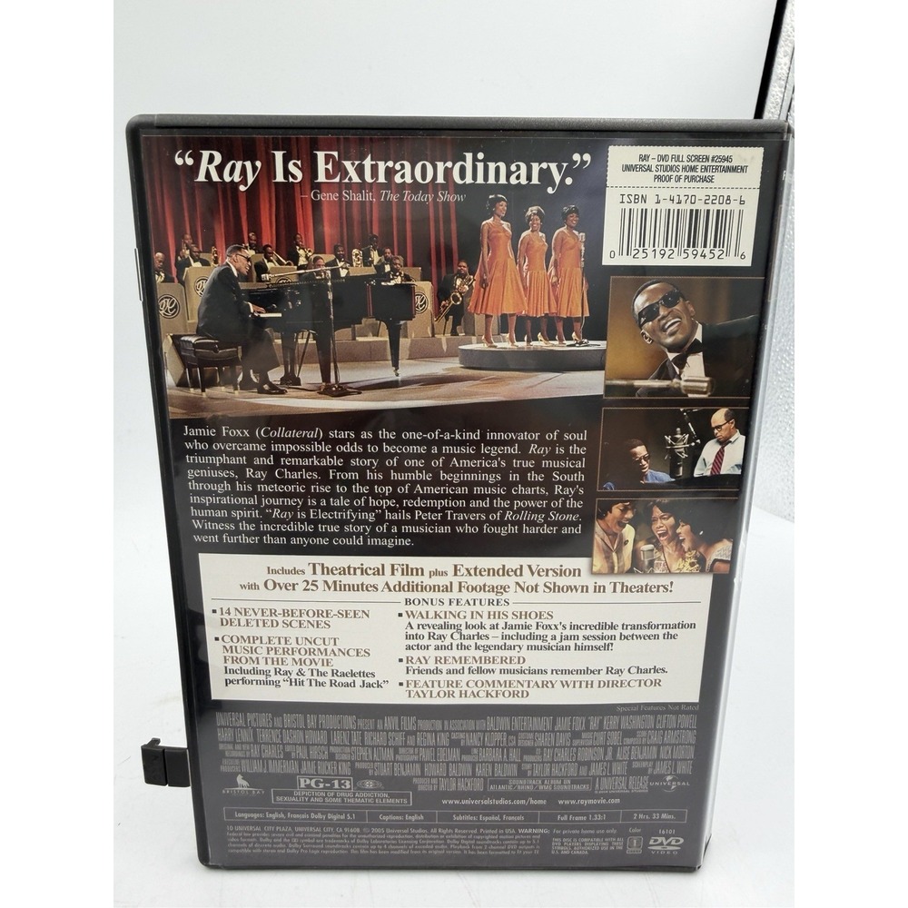 Ray DVD (2005) Full Frame VERY GOOD With Slip Cover! Jamie Foxx - Picture 5 of 7